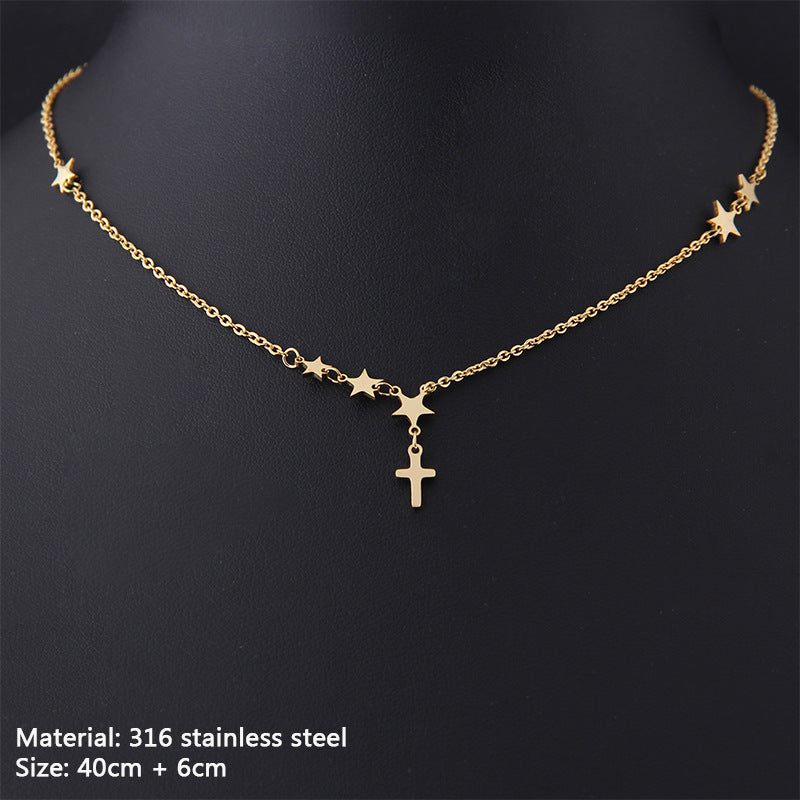 Cross n Stars Necklace