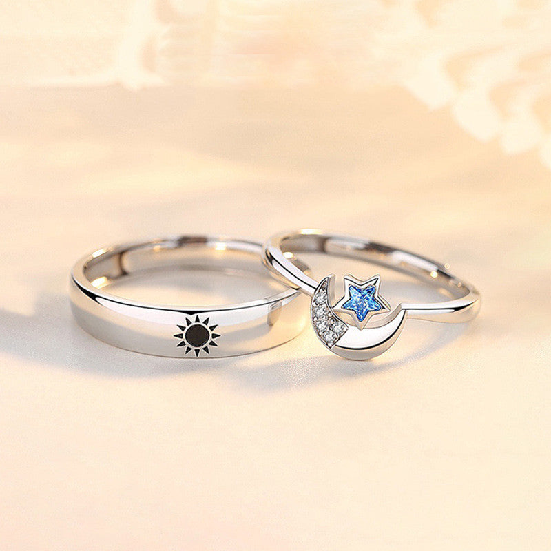 Moon And Stars Couple Rings