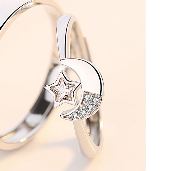 Moon And Stars Couple Rings